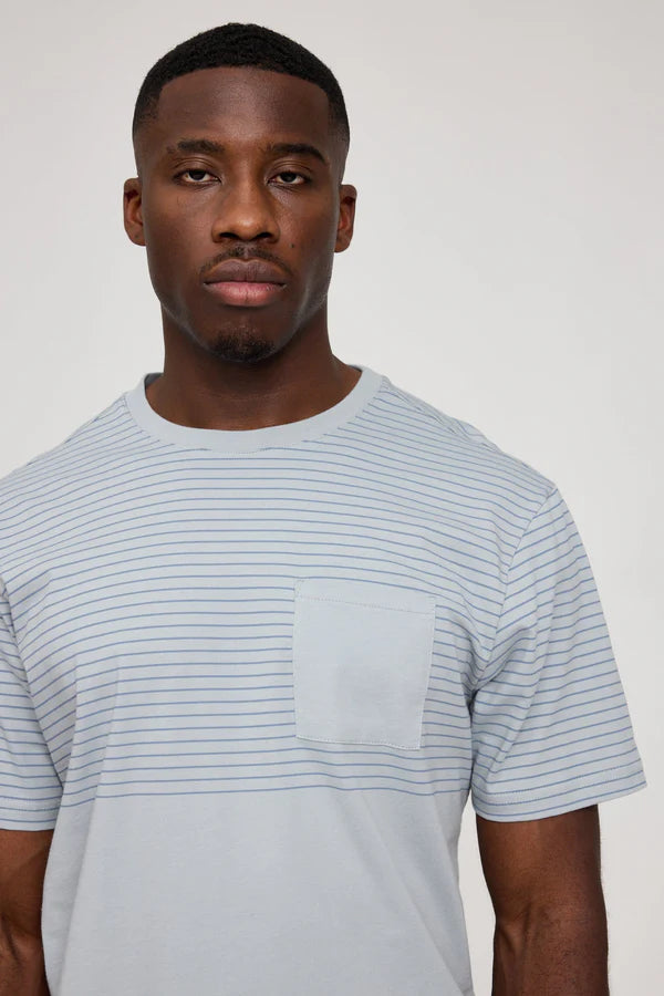 MAZINE Halfway Striped T Organic Cotton Freizeitshirts /-hemden MAZINE ice blue/blue s S