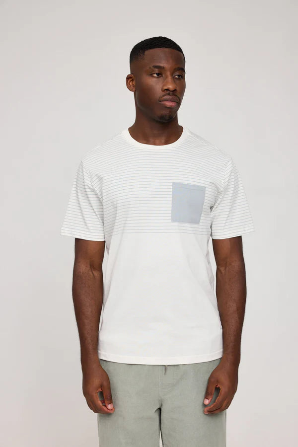 MAZINE Halfway Striped T Organic Cotton Freizeitshirts /-hemden MAZINE offwhite/ice bl S