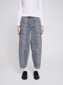 MAZINE Printed Barrel Leg Denim Pants