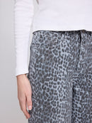 MAZINE Printed Barrel Leg Denim Pants