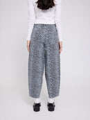 MAZINE Printed Barrel Leg Denim Pants