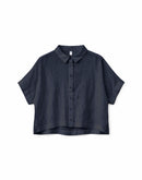 MAZINE Short Sleeve Linen Shirt Freizeitshirts /-blusen MAZINE ink blue XS