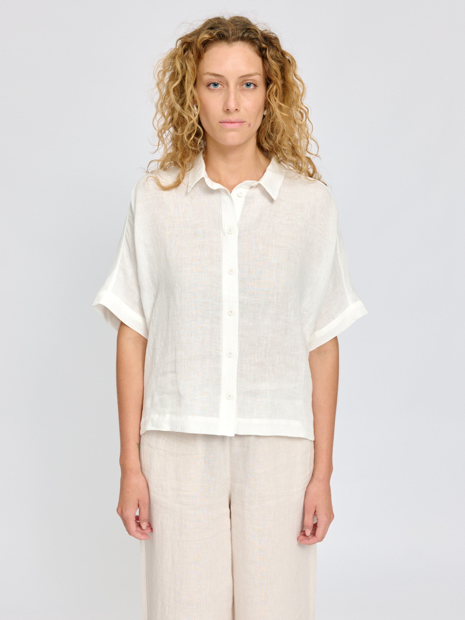 MAZINE Short Sleeve Linen Shirt Freizeitshirts /-blusen MAZINE