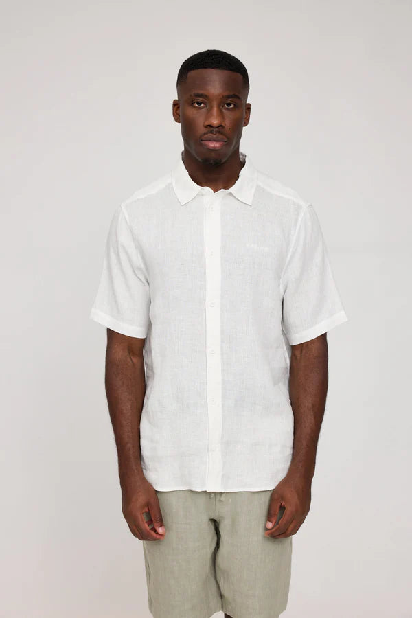 MAZINE Shortsleeve Linen Shirt Freizeitshirts /-hemden MAZINE bright white S