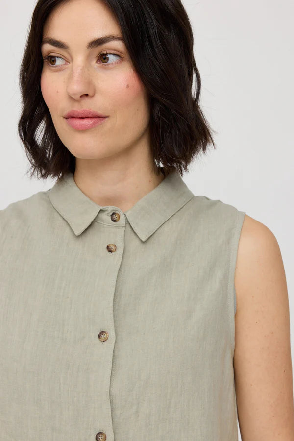MAZINE Sleeveless Linen Blouse Freizeitshirts /-blusen MAZINE SEAGRASS XS