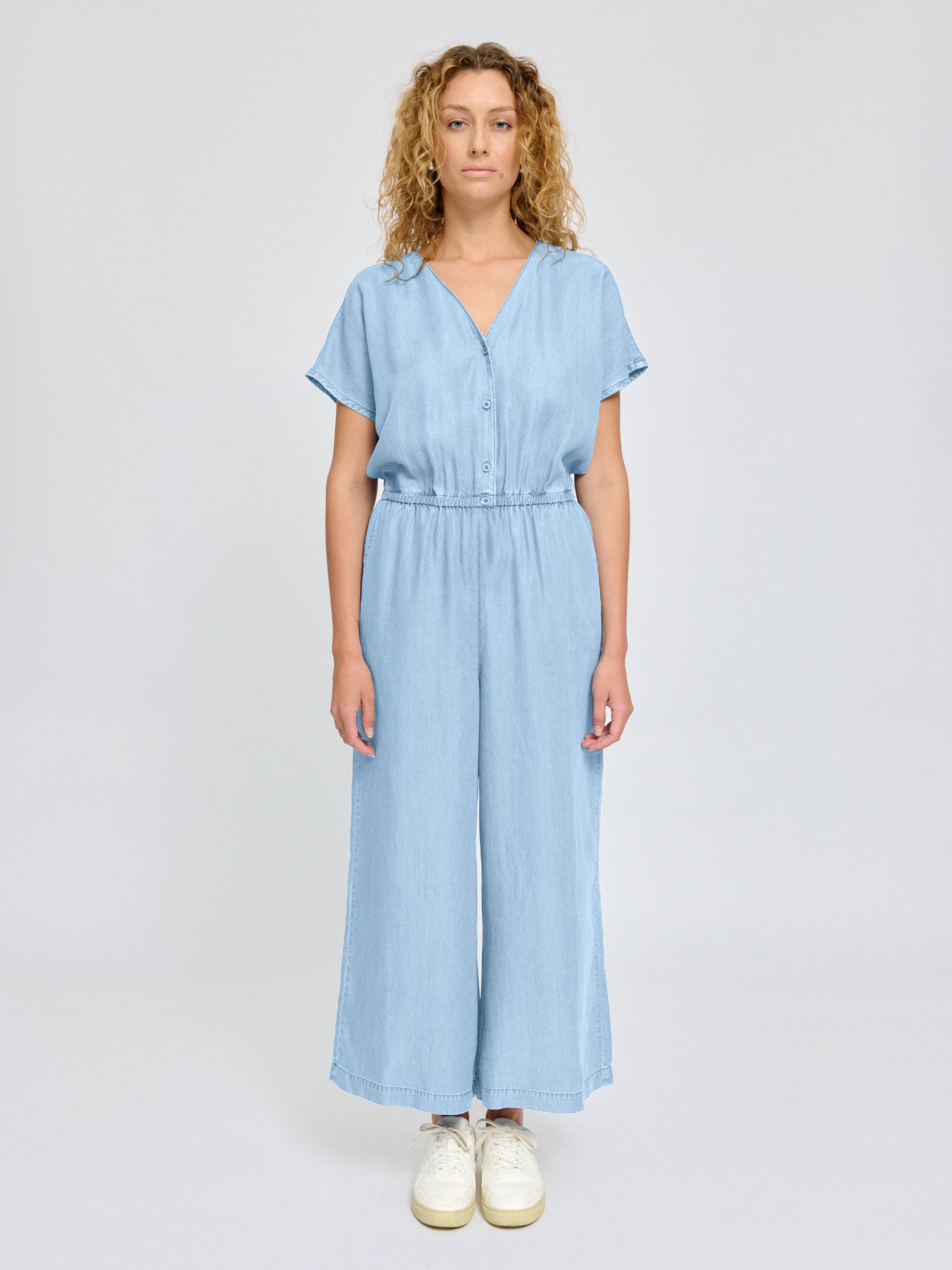 MAZINE Wide Leg Tencel Jumpsuit Freizeithosen MAZINE 104 Light blue S