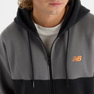 NEW BALANCE Reimagined Fleece Graphic Full Zip Black BK Freizeitjacken NEW BALANCE