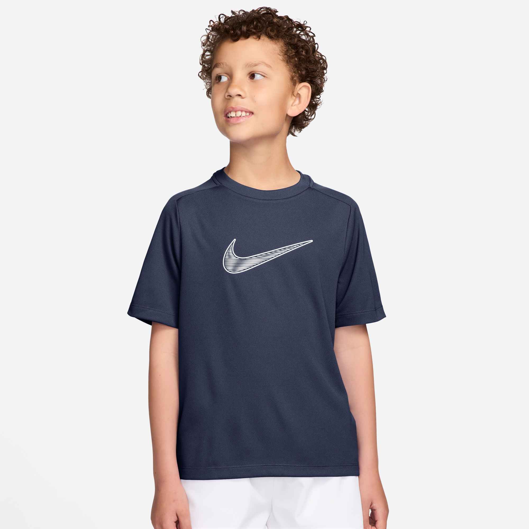 NIKE B NK DF MULTI SS TOP HBR Trainingsshirts NIKE 410 MIDNIGHT NAVY/MIDNIGHT NAV XS