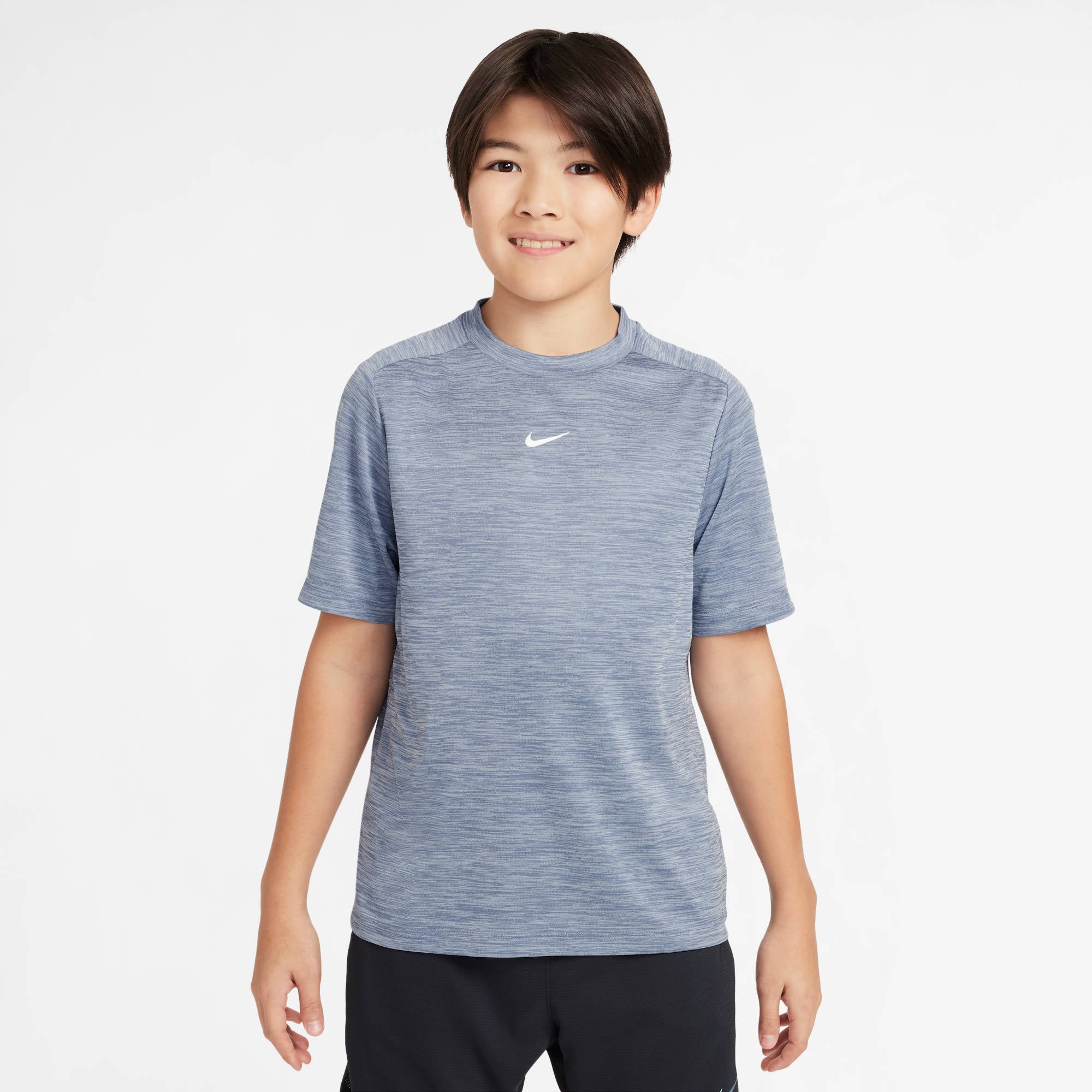 NIKE B NK DF MULTI SS TOP LBR HTHR Freizeitpullover NIKE WORLD INDIGO/CELESTINE BLUE/WH XS