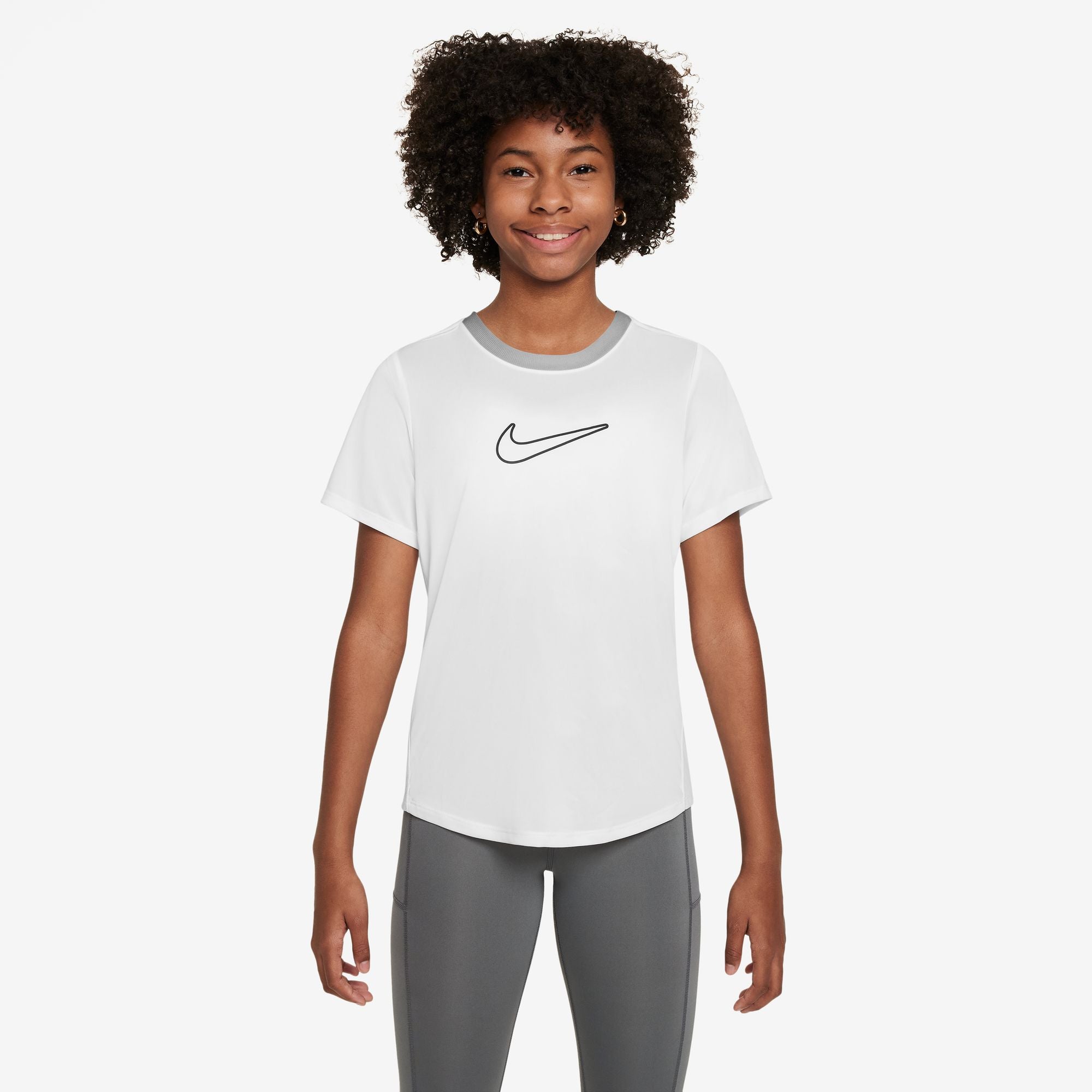 NIKE G NK DF ONE STD SS TOP HBR Pullover & Fleece NIKE 100 WHITE/BLACK M