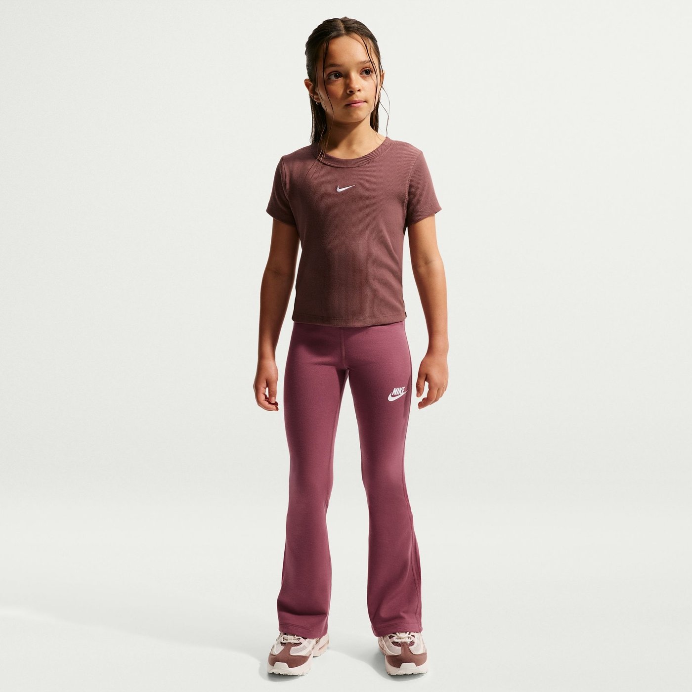 NIKE G NSW CLSSC HR FLARE TGHT LBR Trainingshosen & Jogginghosen NIKE PINK SMOKE/WHITE L