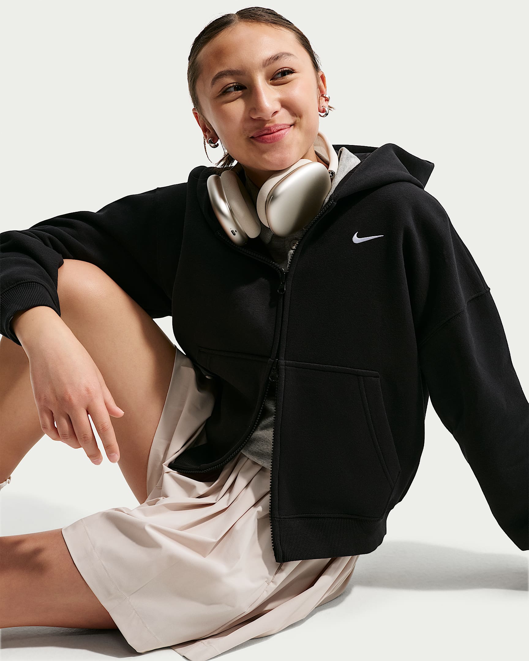 NIKE G NSW STUDIO FLC OS FZ HD Freizeitpullover NIKE