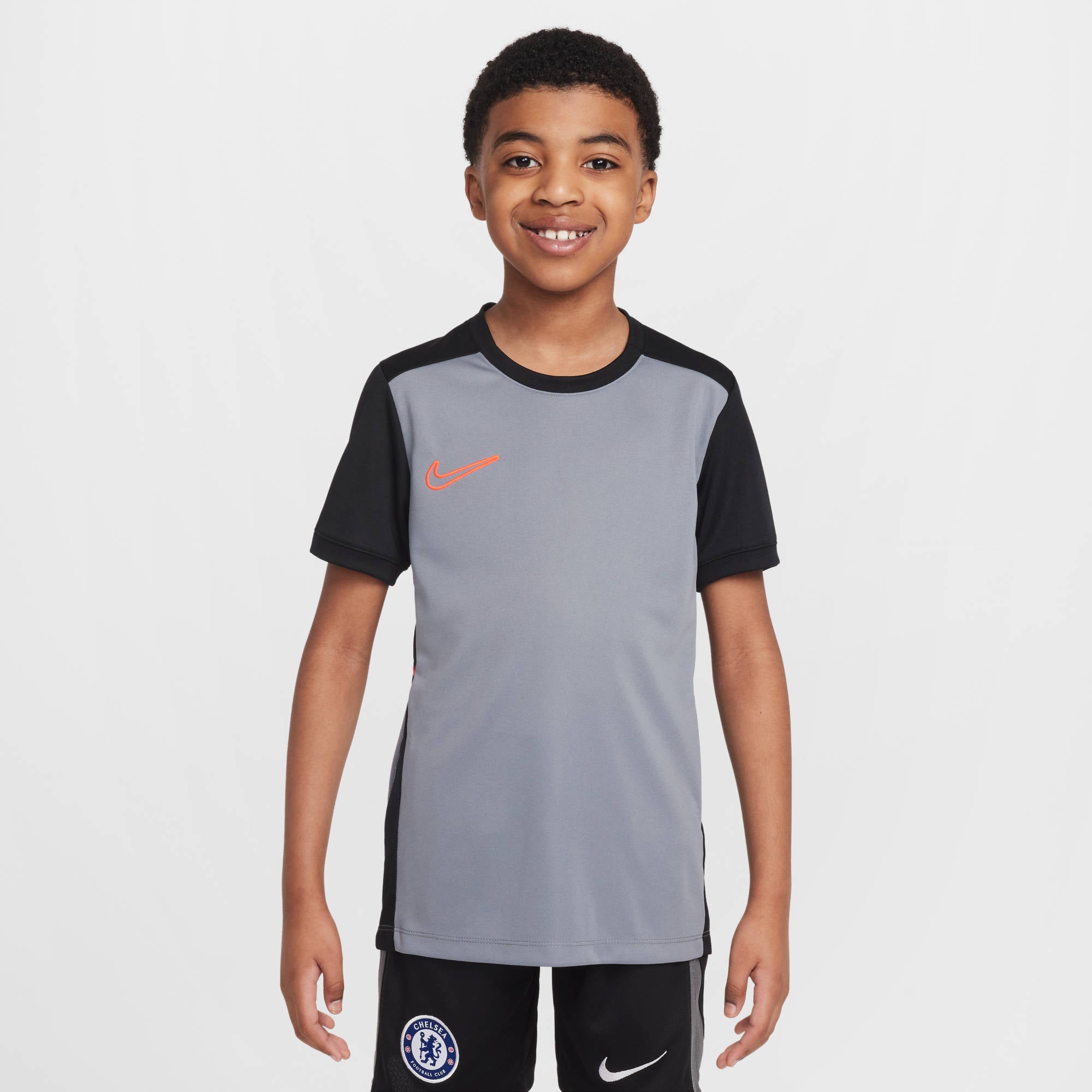 NIKE K NK DF ACD25 TOP SS -PD 492 BLUE VOID/BLACK/ORANGE PUL Fußballoberteile NIKE CARBON HEATHER/COOL GREY/WHITE XS