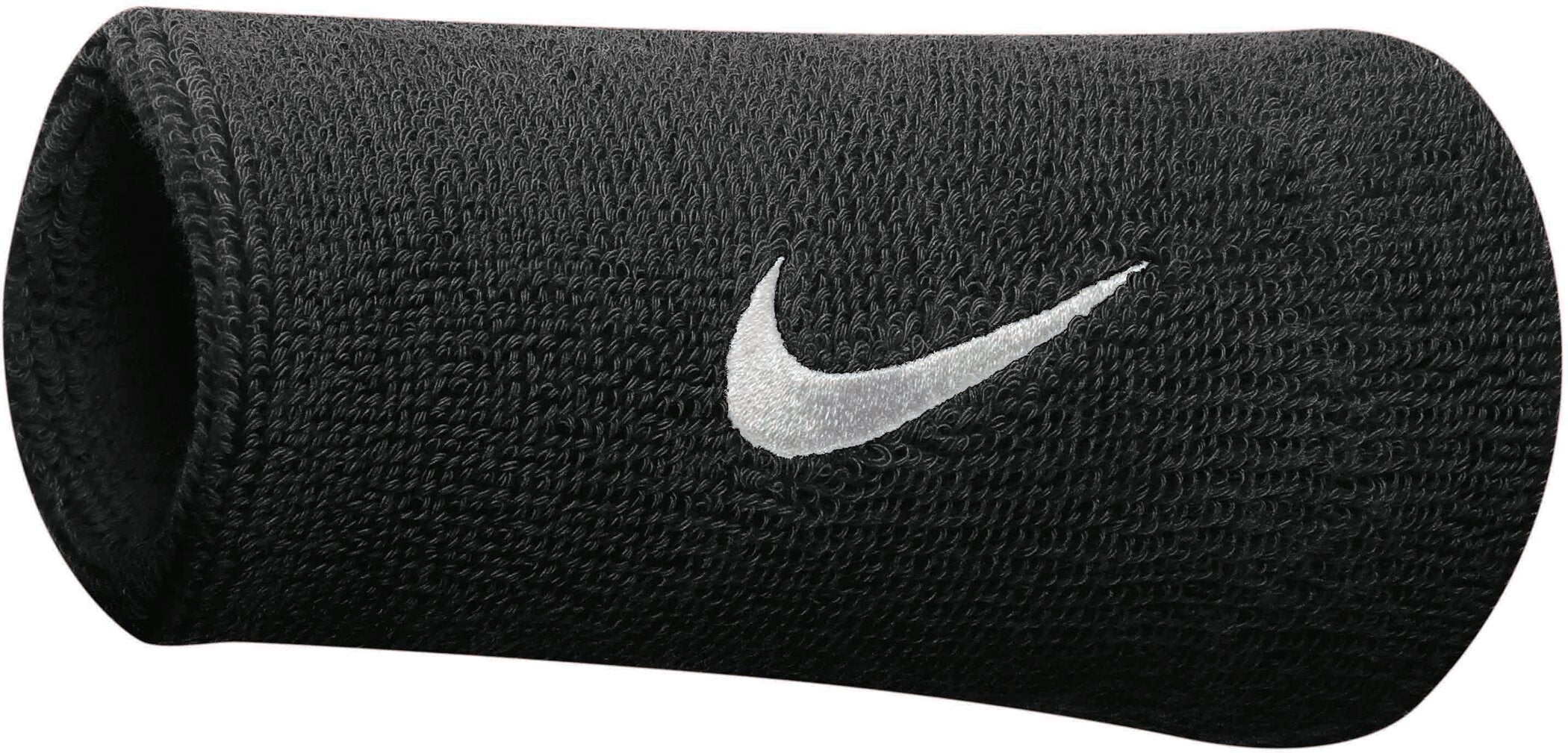 NIKE SWOOSH DOUBLEWIDE WRISTBANDS Tenniszubehör NIKE 261 BLACK/WHITE -