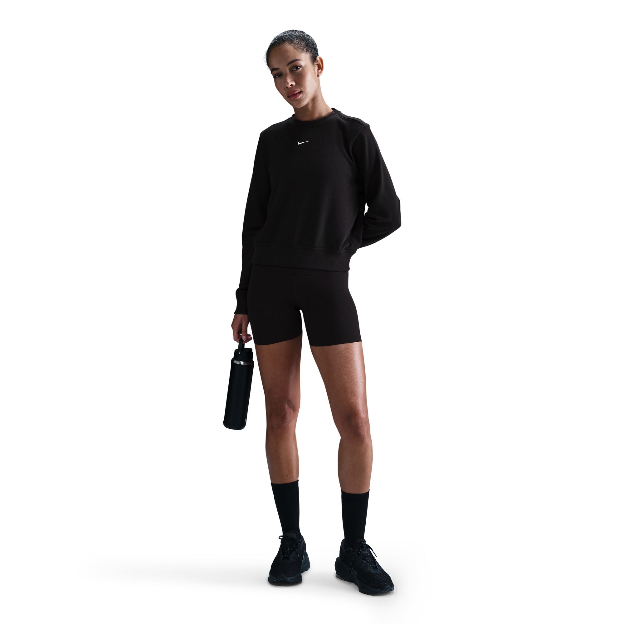 NIKE W NK ONE DF CREW HBR TT Trainingsjacken NIKE 010 BLACK/COOL GREY/WHITE XS