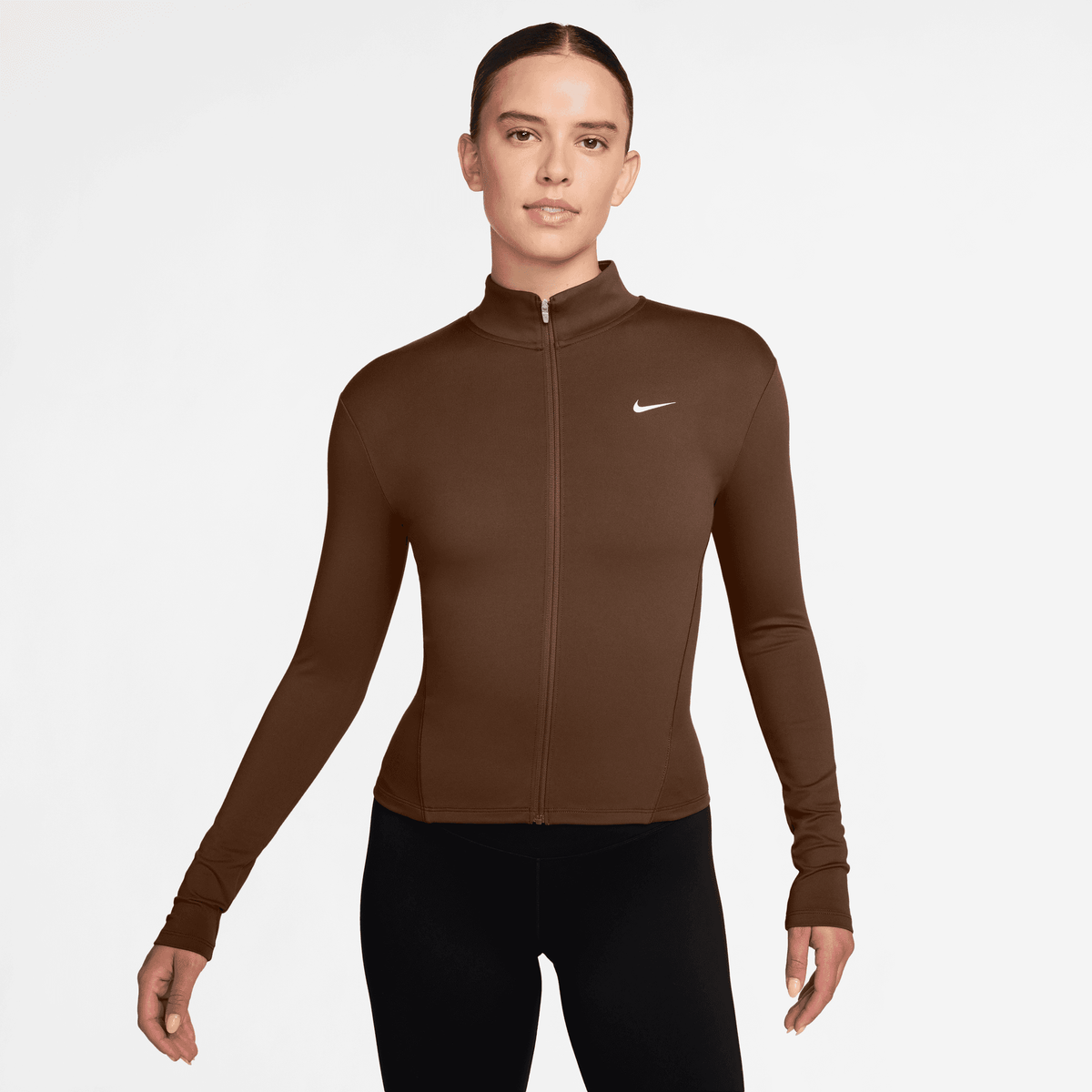 NIKE W NK ONE DF FZ FITTED JKT Trainingsjacken NIKE CACAO WOW/WHITE XS