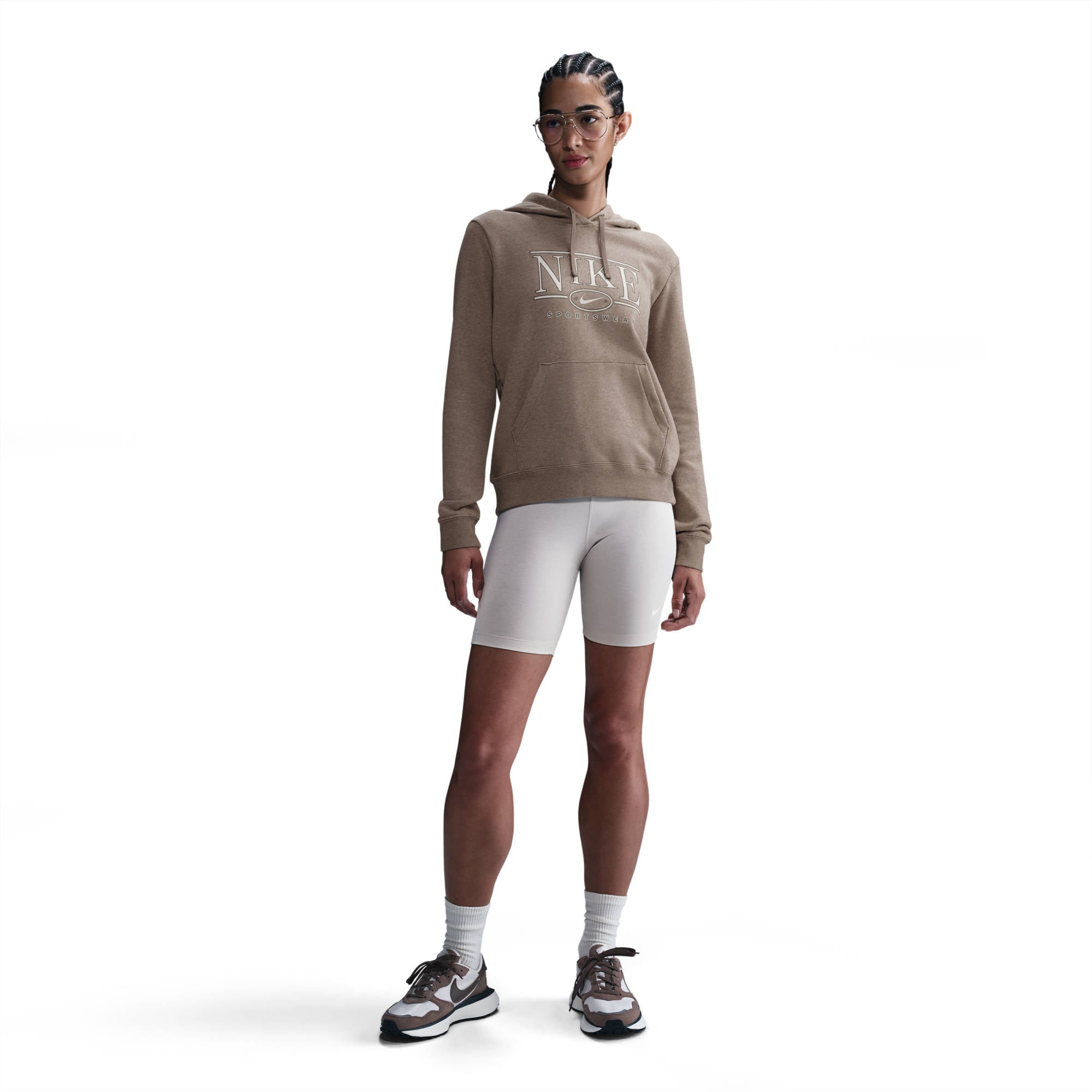 NIKE W NSW CLUB FLC STD GX HDY Freizeitpullover NIKE MINK BROWN/SAIL XS
