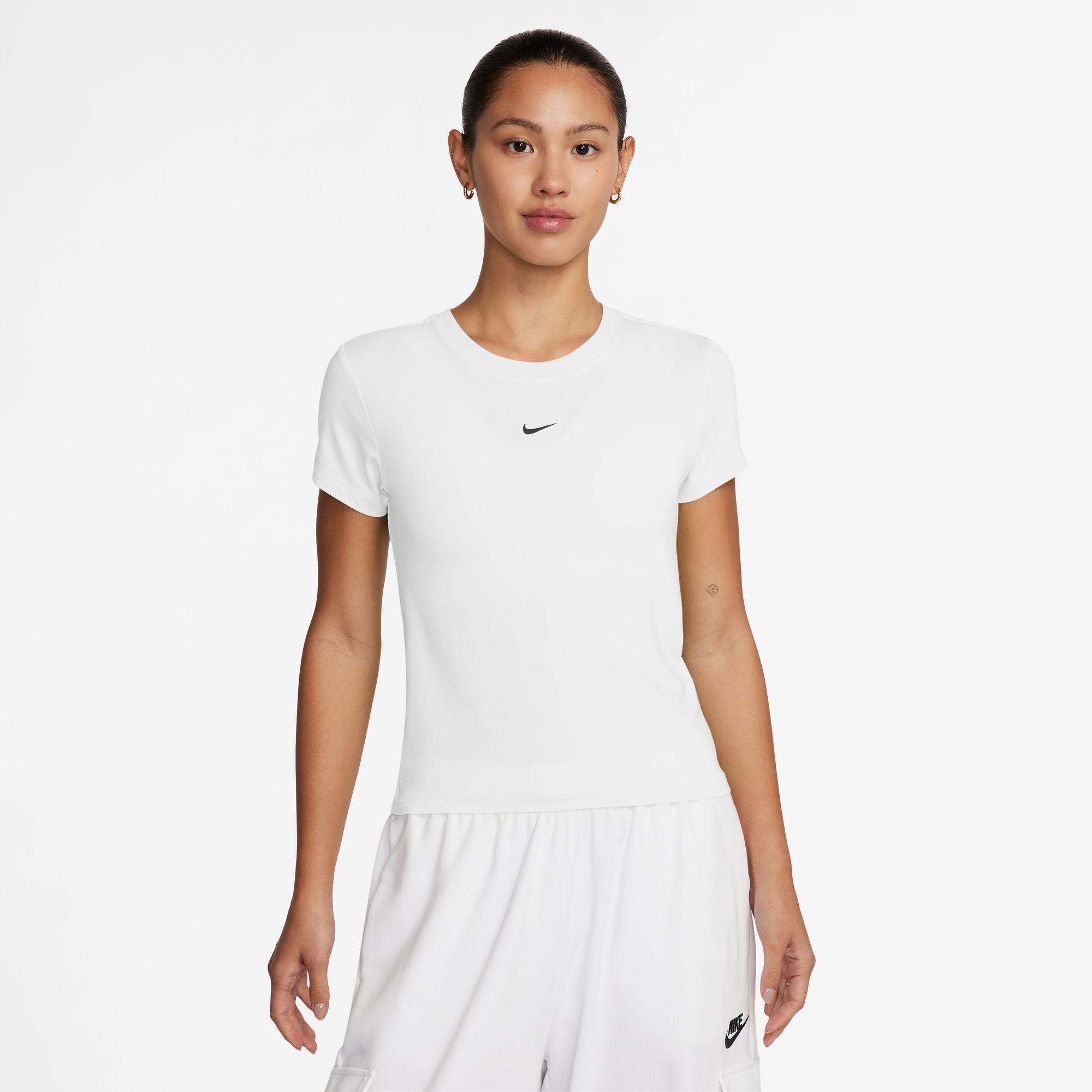NIKE W NSW NK CHLL KNT MD CRP Freizeitshirts /-blusen NIKE WHITE/BLACK S