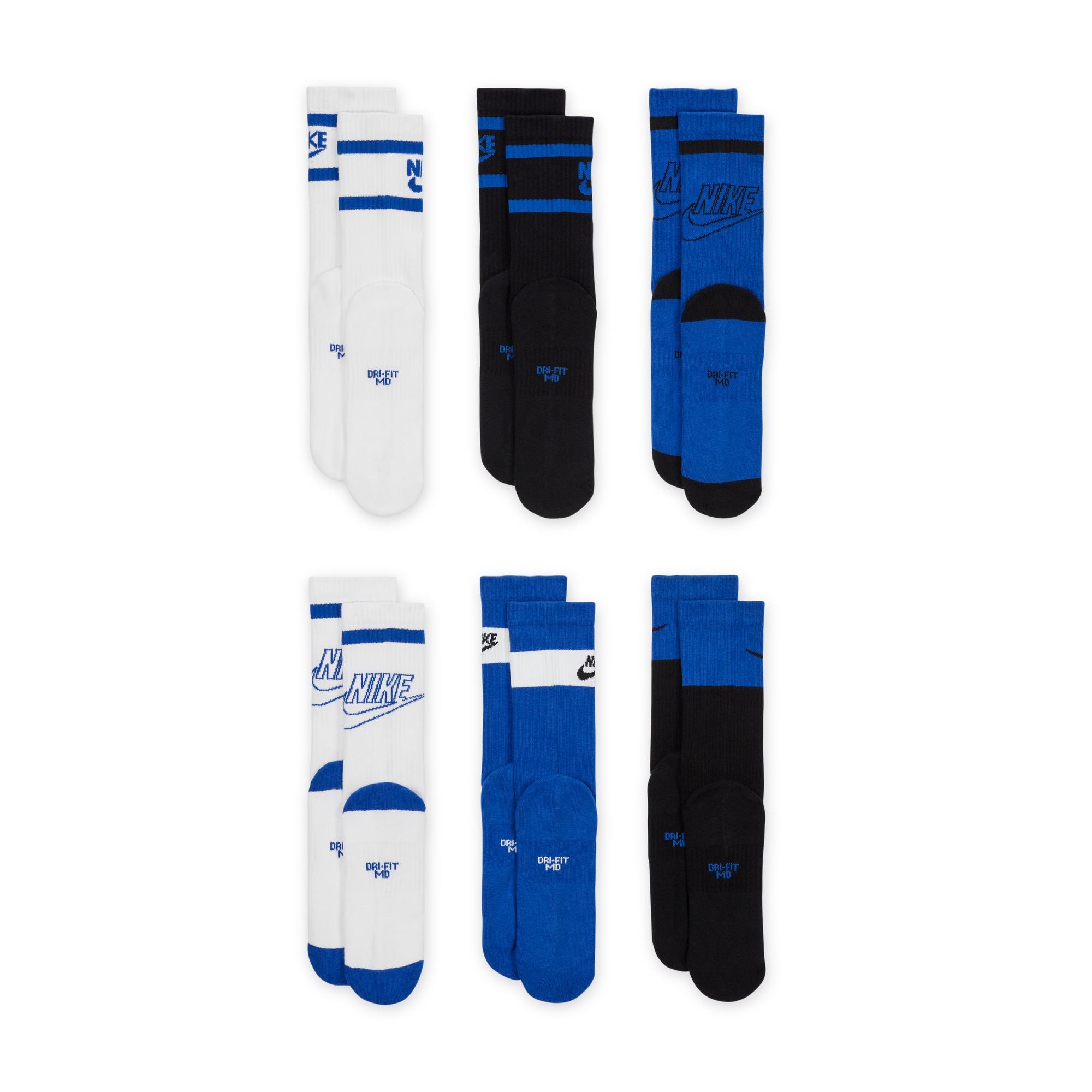 NIKE Y NK ED CSH CREW 6P - 144 GFX2 Socken NIKE BLACK/ ANTHRACITE/ B S