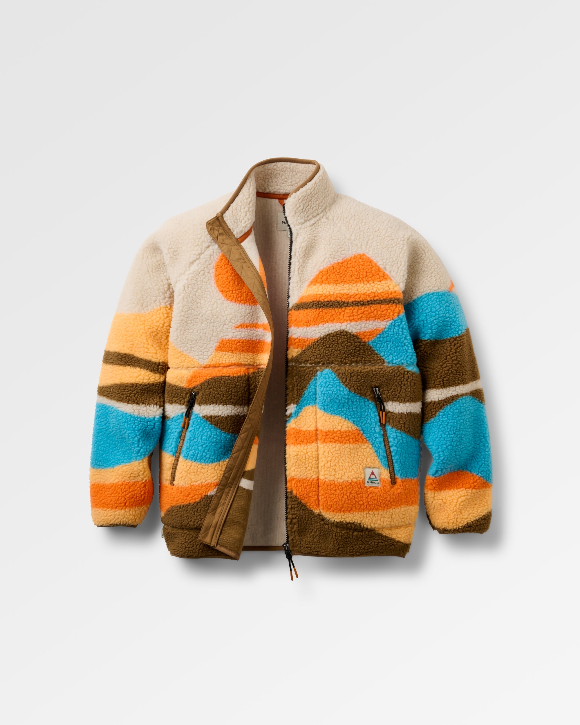 Passenger Fairbanks 2.0 Full Zip Recycled Sherpa Fleece infinity teel Fleecejacken & Pullover Passenger Mountain Sunset Multi XS