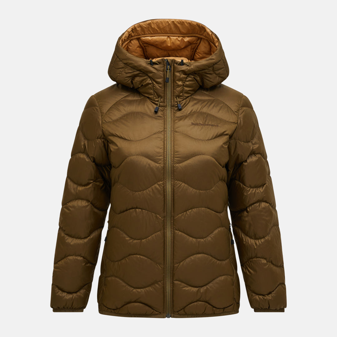 PEAK PERFORMANCE W Helium Down Hood Jacket-Meadow Moss-SI Skijacken PEAK PERFORMANCE