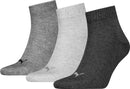 PUMA PUMA UNISEX QUARTER PLAIN 3P Socken PUMA ANTHRACI/L MEL GREY/M MEL 35-38