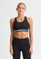 RÖHNISCH Emblem Racerback Sportsbra Black Logo Emboss BHs RÖHNISCH