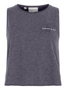 RÖHNISCH Slub Cropped Tank Light Gray Trainingsshirts RÖHNISCH Dk Grey Plum XS