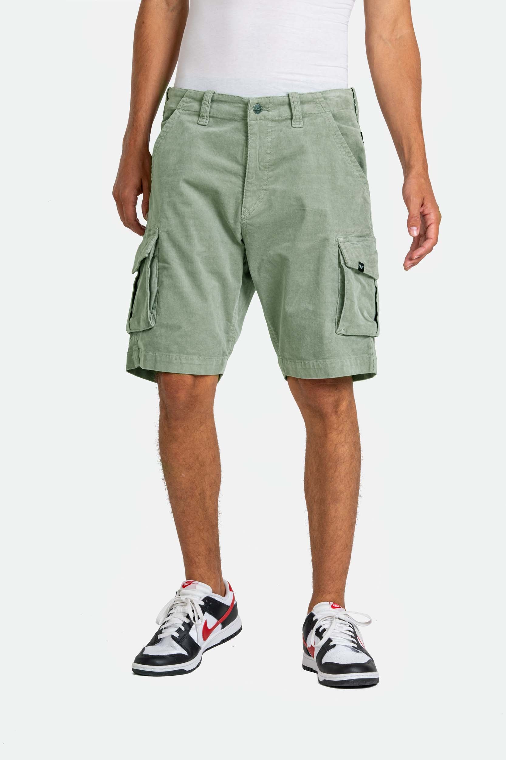 REELL City Cargo Short Freizeithosen REELL Baby Cord Aqua Grey 30