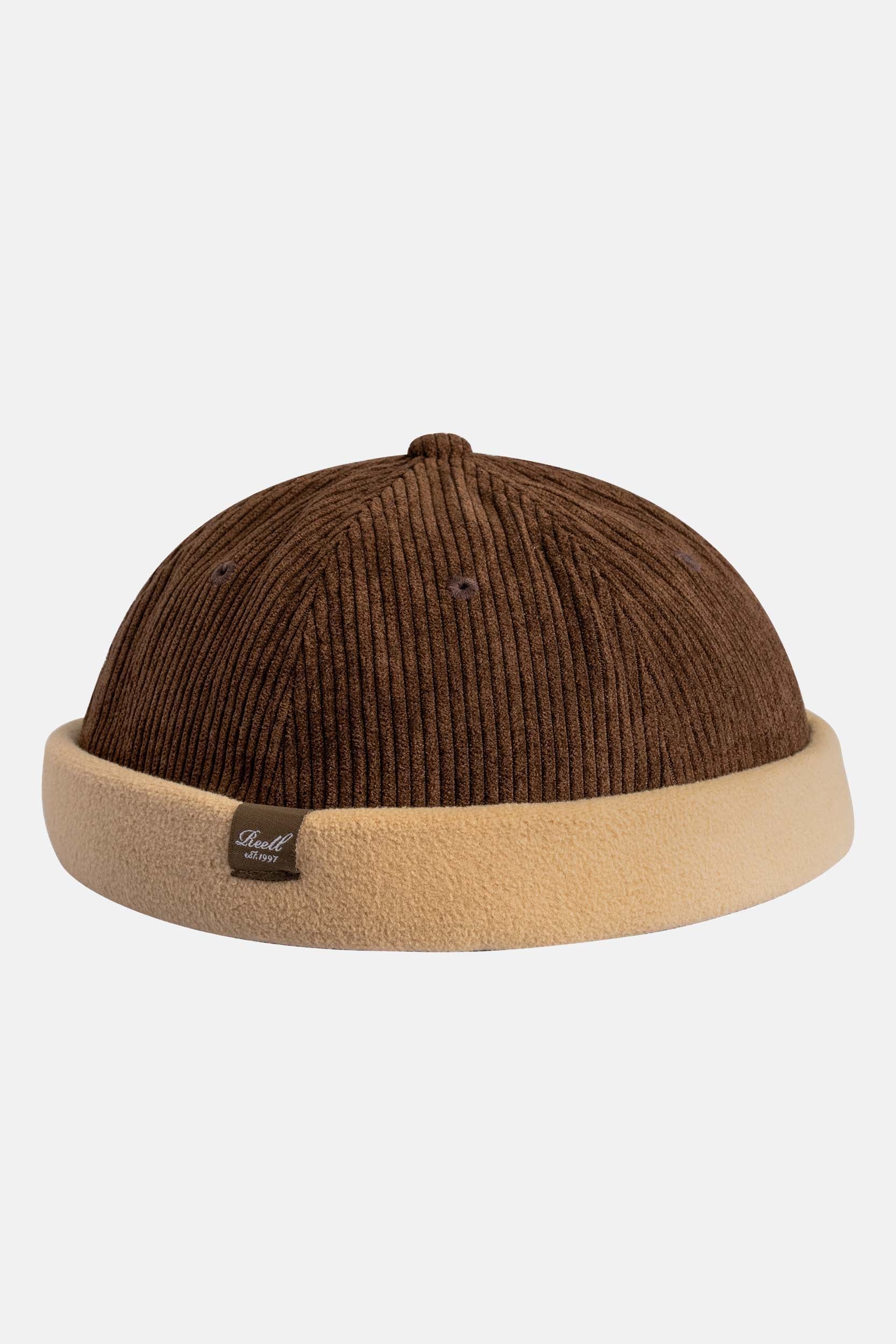 REELL Docker Cap Caps REELL Dark Brown Cord / Beige Fleece ONE SIZE