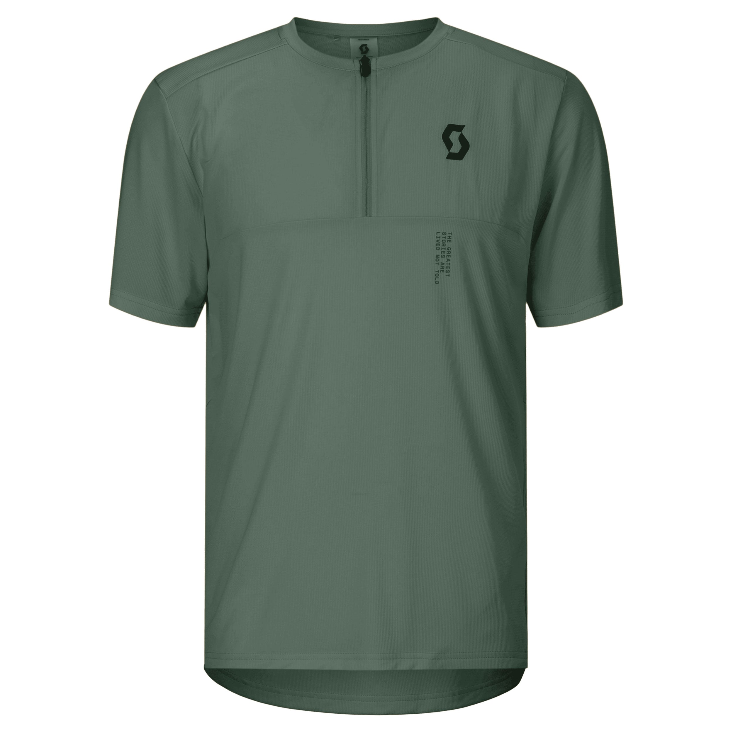SCOTT SCO Tee M's Vertic Zip SS Fahrradtrikots SCOTT tranquil green M