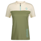 SCOTT SCO Tee W&#039;s Trail Vertic Zip SS Fahrradtrikots SCOTT hay green/cotton white M