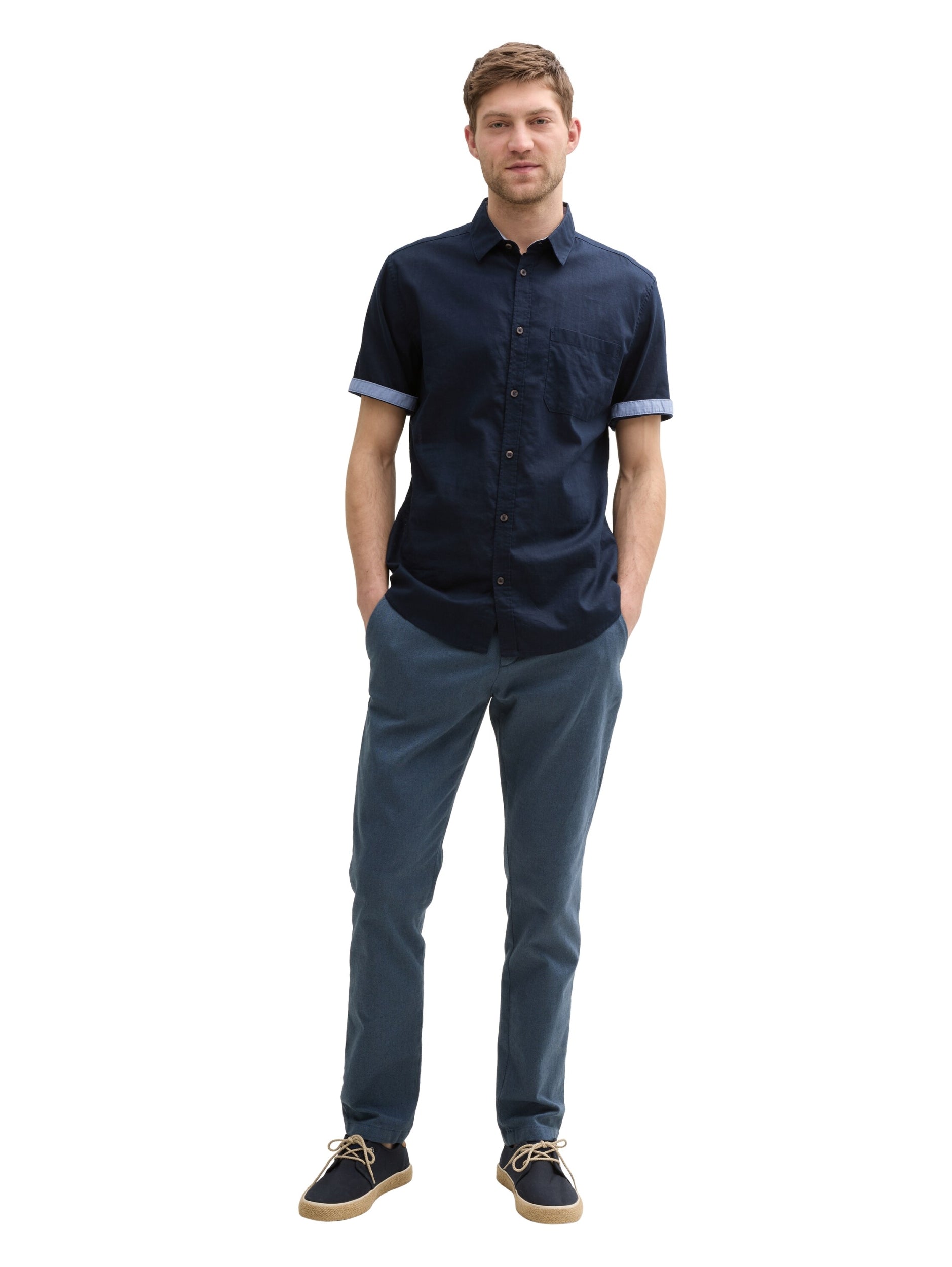 TOM TAILOR CASUAL MEN Cotton Linen Shirt Freizeitshirts /-blusen TOM TAILOR CASUAL MEN