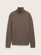 TOM TAILOR CASUAL MEN COTTONCASHMERE TURTLENECK KNIT 36303 WOOD BROWN MELANGE Freizeitpullover TOM TAILOR CASUAL MEN 36303 WOOD BROWN MELANGE XXL