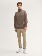 TOM TAILOR CASUAL MEN COTTONCASHMERE TURTLENECK KNIT 36303 WOOD BROWN MELANGE Freizeitpullover TOM TAILOR CASUAL MEN