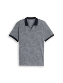 TOM TAILOR CASUAL MEN jaquard polo Freizeitshirts /-hemden TOM TAILOR CASUAL MEN navy leaf jacquard design M