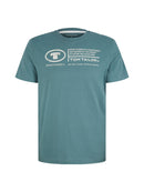TOM TAILOR CASUAL MEN PRINTED CREWNECK T-SHIRT Freizeitshirts /-hemden TOM TAILOR CASUAL MEN 05 DEEP BLUISH GREEN L