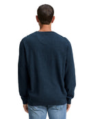 TOM TAILOR CASUAL MEN structured crewneck knit Freizeitpullover TOM TAILOR CASUAL MEN