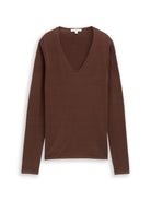 TOM TAILOR CASUAL WOMEN SWEATER BASIC V-NECK MEDIUM SILVER GREY MELANGE Freizeitpullover TOM TAILOR CASUAL WOMEN 27506 S