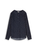 TOM TAILOR CASUAL WOMEN blouse easy longsleeves shape Freizeitshirts /-blusen TOM TAILOR CASUAL WOMEN navy white small dot design 36