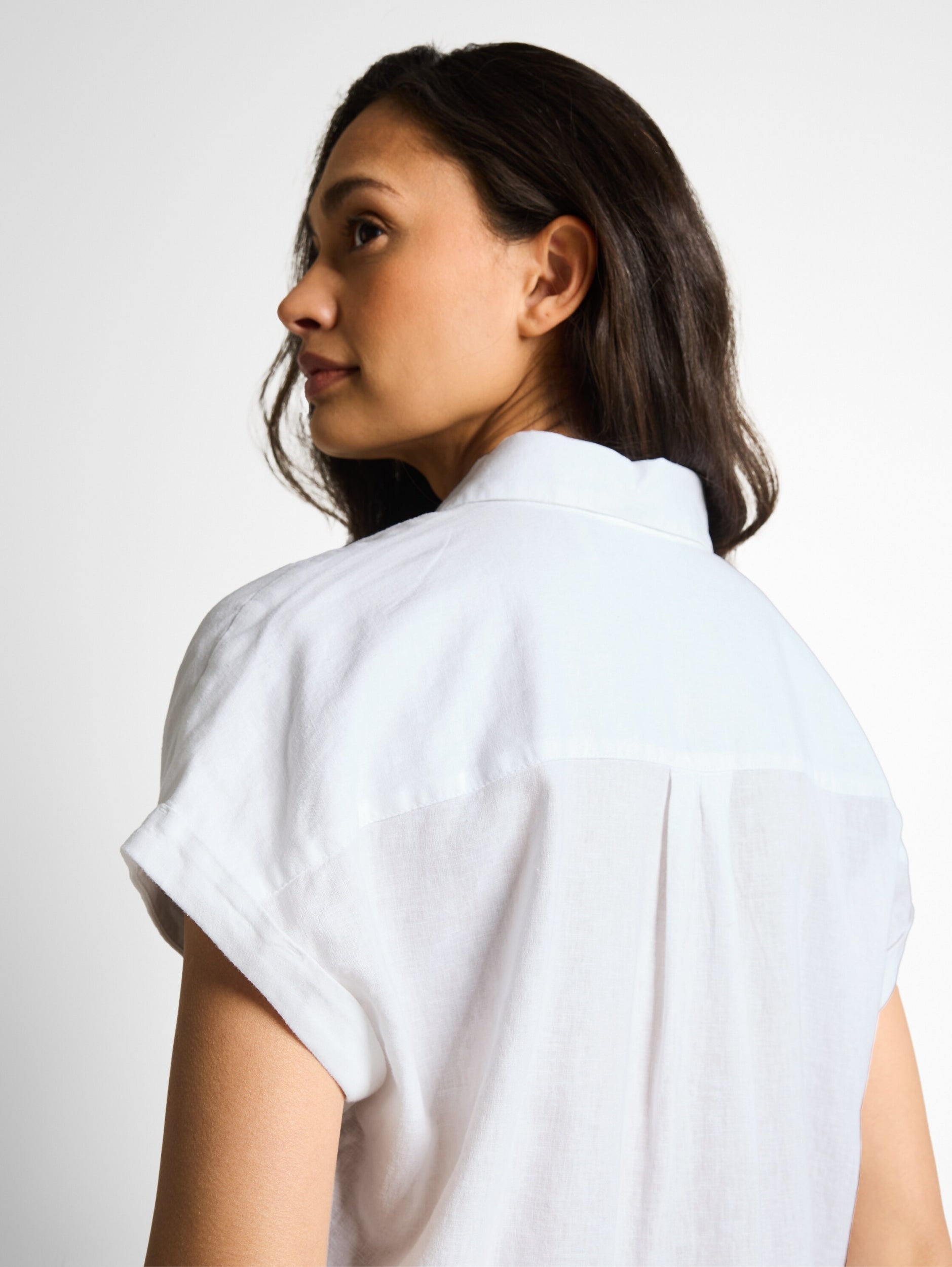 TOM TAILOR CASUAL WOMEN Blouse shortsleeves with linen Freizeitshirts /-blusen TOM TAILOR CASUAL WOMEN