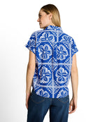 TOM TAILOR CASUAL WOMEN Blouse shortsleeves with linen