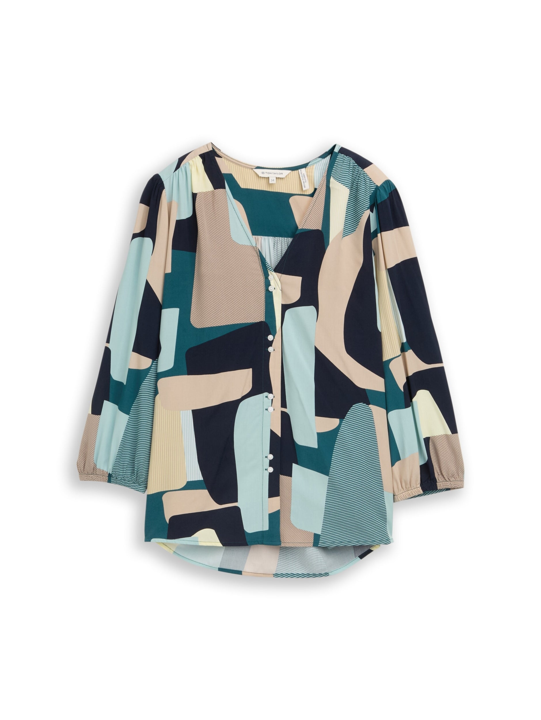 TOM TAILOR CASUAL WOMEN blouse with V-neck Freizeitshirts /-blusen TOM TAILOR CASUAL WOMEN Black 36