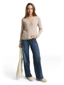 TOM TAILOR CASUAL WOMEN knit rib v-neck sweater Freizeitpullover TOM TAILOR CASUAL WOMEN