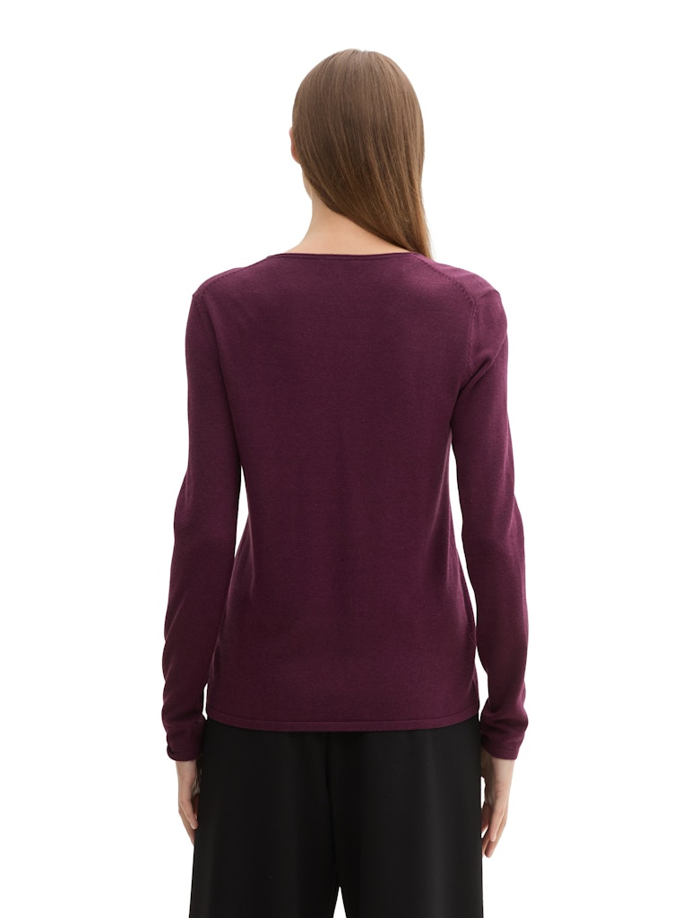 TOM TAILOR CASUAL WOMEN SWEATER BASIC V-NECK MEDIUM SILVER GREY MELANGE Freizeitpullover TOM TAILOR CASUAL WOMEN