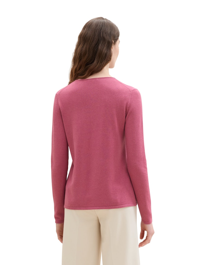 TOM TAILOR CASUAL WOMEN SWEATER BASIC V-NECK MEDIUM SILVER GREY MELANGE Freizeitpullover TOM TAILOR CASUAL WOMEN