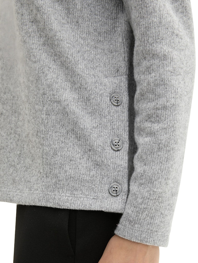 TOM TAILOR CASUAL WOMEN SWEATSHIRT COSY RIB MEDIUM SILVER GREY MELANGE Freizeitpullover TOM TAILOR CASUAL WOMEN