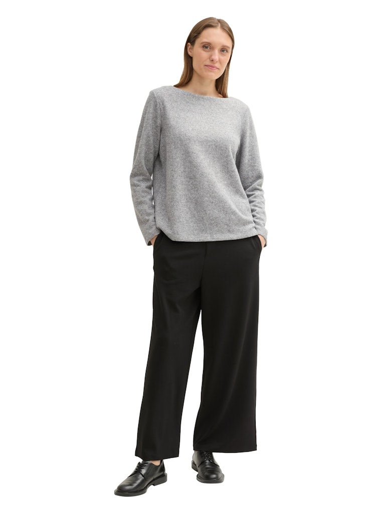 TOM TAILOR CASUAL WOMEN SWEATSHIRT COSY RIB MEDIUM SILVER GREY MELANGE Freizeitpullover TOM TAILOR CASUAL WOMEN