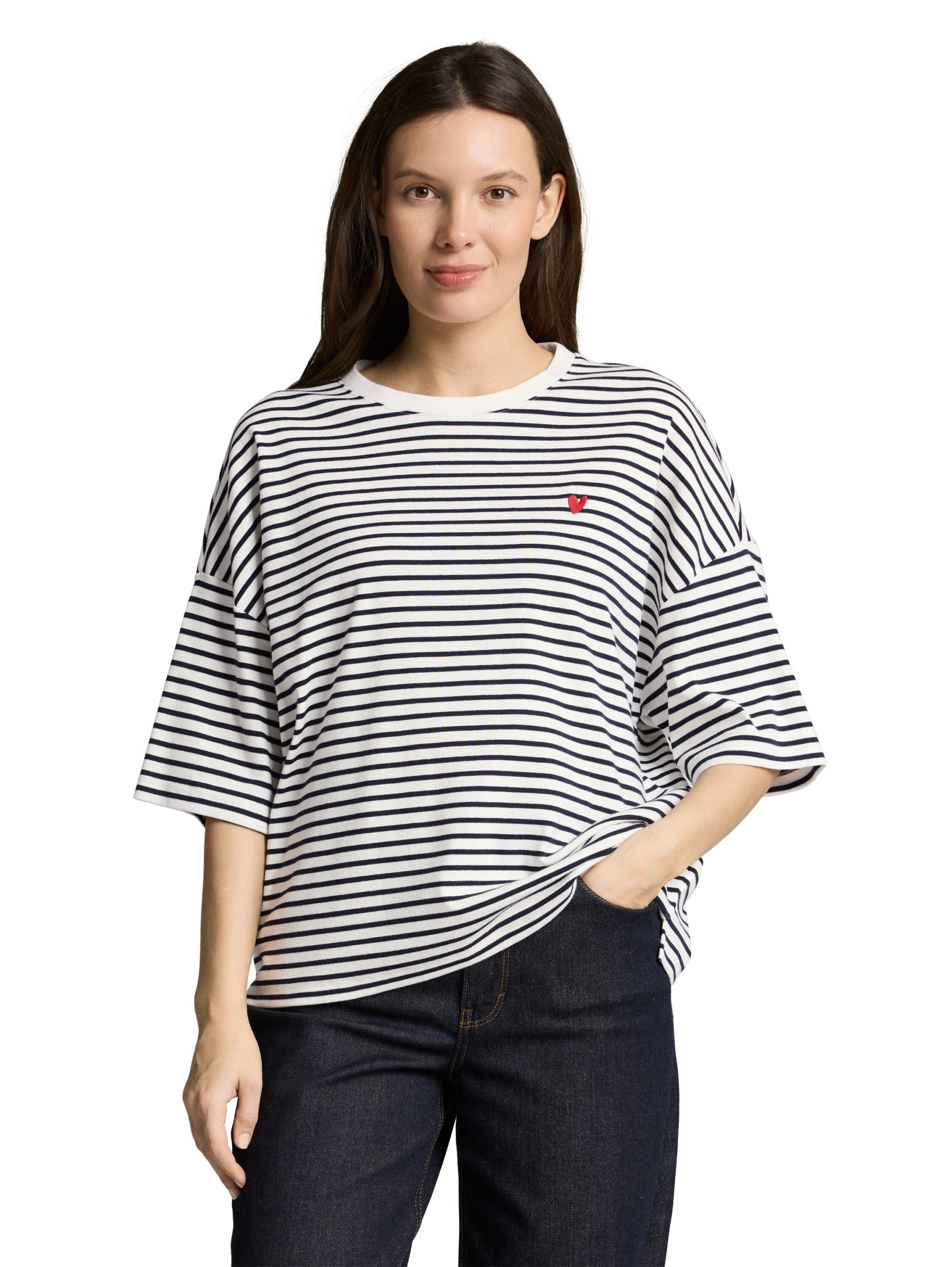 TOM TAILOR CASUAL WOMEN T-schirt oversized stripe Freizeitshirts /-hemden TOM TAILOR CASUAL WOMEN
