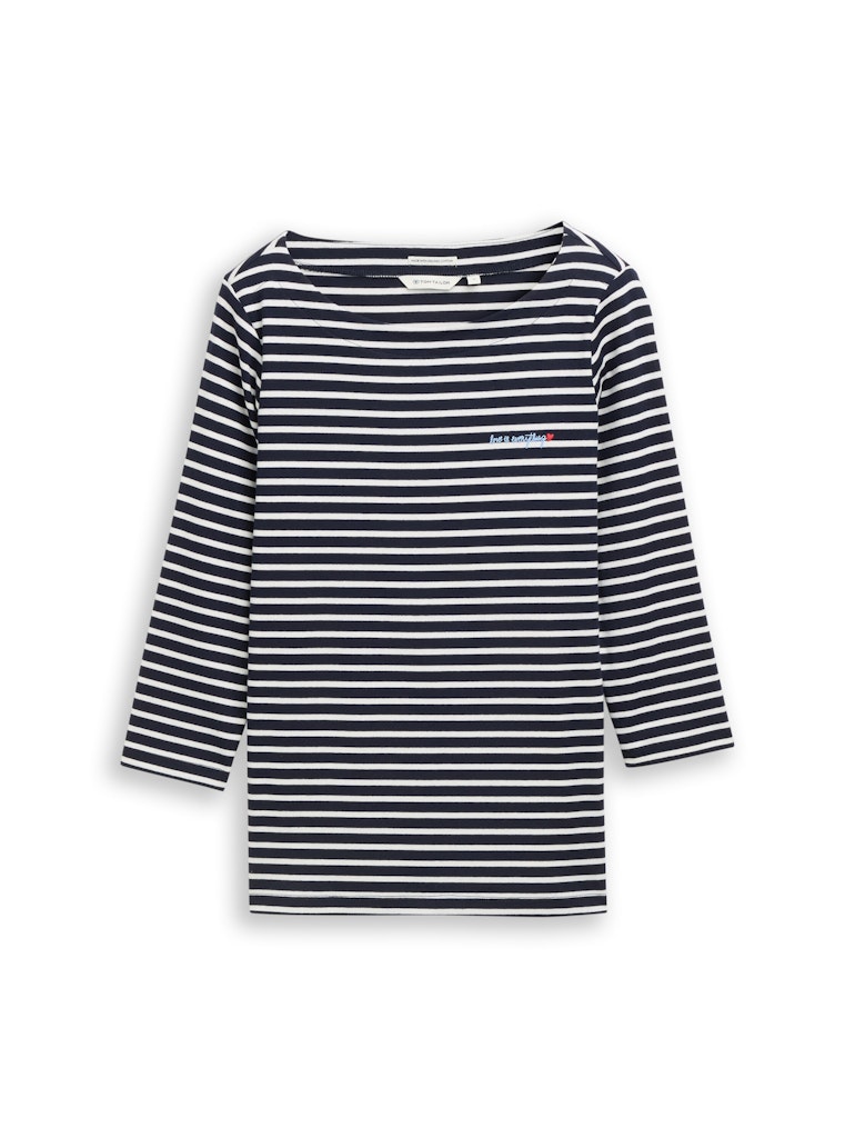 TOM TAILOR CASUAL WOMEN T-shirt boat neck stripe Freizeitshirts /-blusen TOM TAILOR CASUAL WOMEN 39839 XS
